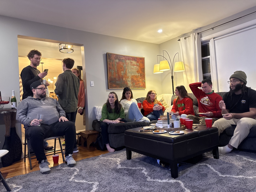 Grace Hill friends gathered in a living room