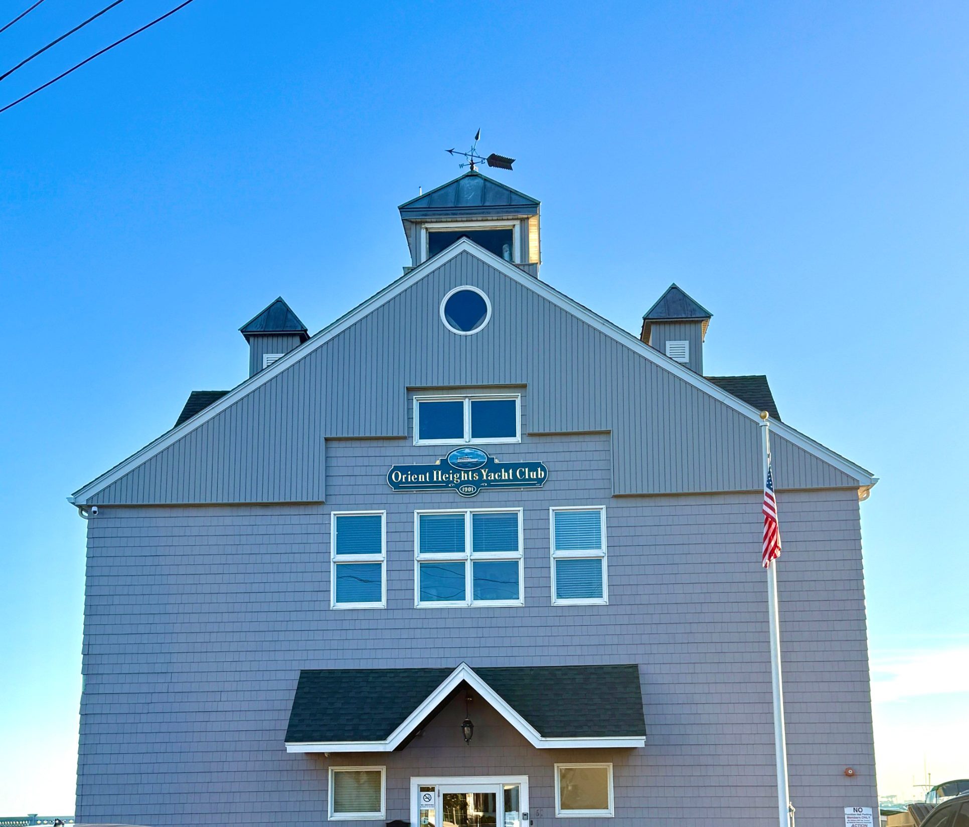 The Orient Heights Yacht Club building at 61 Bayswater St, where Grace Hill meets